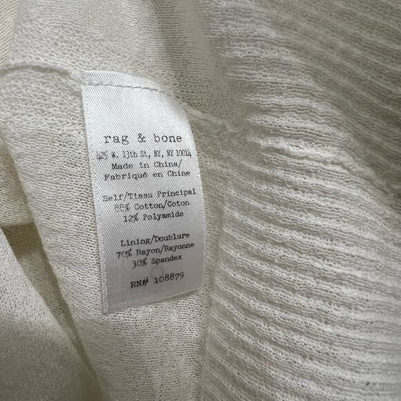 Rag & Bone Noreen Ivory White Sugar Woven Knit Layered Tank Dress Size Large - Picture 7 of 8